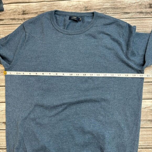 J. Crew Factory Men Lightweight Harbor Cotton Sweater Tight Knit S SM Small Blue - Picture 8 of 10